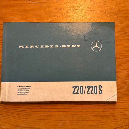 INSTRUKTIONSBOK MERCEDES W110 W111 220 220 S