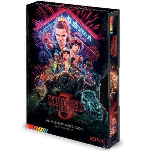 STRANGER THINGS S3 VHS PREMIUM A5 ANTECKNINGSBOK Merchandise Merch 80s Retro