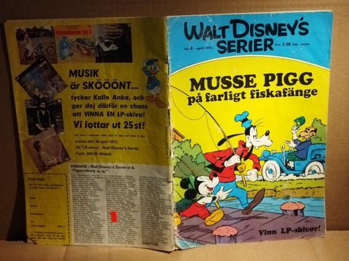 Walt Disneys serier 1972 nr 4 Musse Pigg på farligt fiskafänge