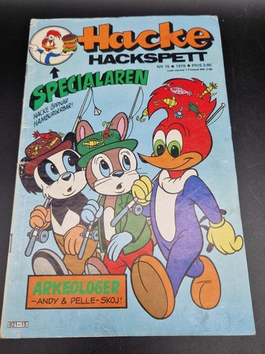 4st Hacke Hackspett nr 9 & 15 1976, nr 4 1979 och nr4 1985