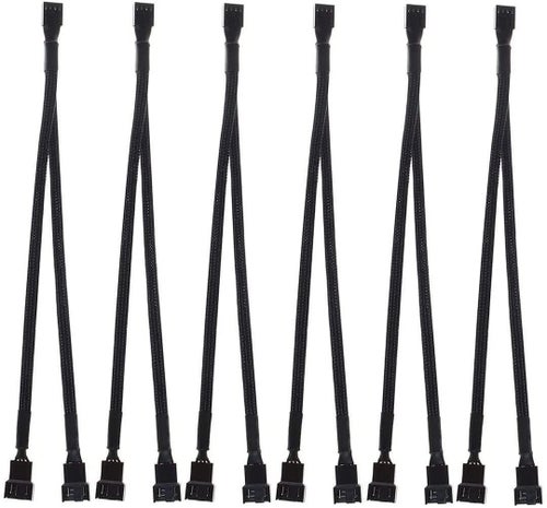 6st Splitter för PWM-fläktar,1x4-pin ha till 1x4-pin och 1x3pin