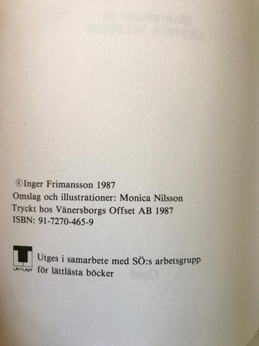 TILLS HON HITTAR NÅGOT EGET Inger Frimansson 1987