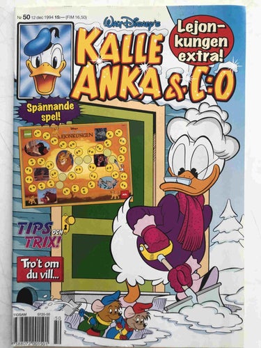 Kalle Anka - 1994:50 VF med Lejonkungen-spel + hockeybild