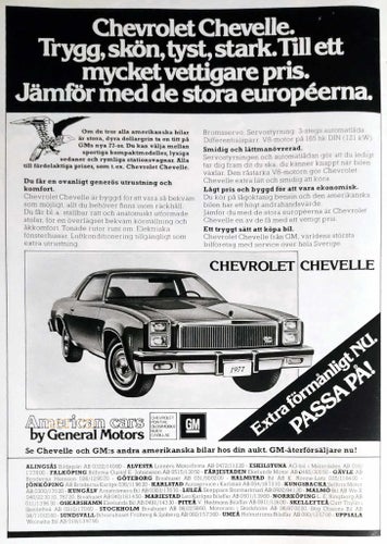 CHEVROLET CHEVELLE, REKLAMANNONS 1977