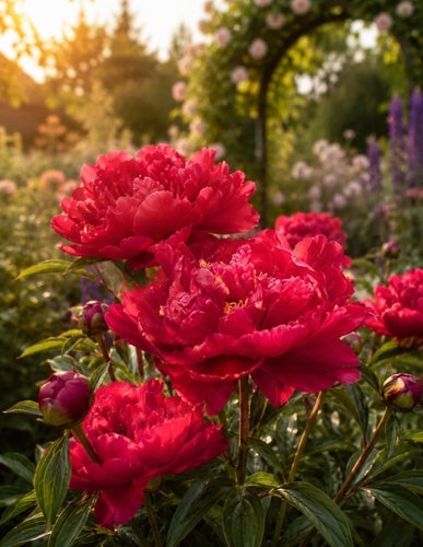 Pion 'Karl Rosenfield' (Paeonia lactiflora)