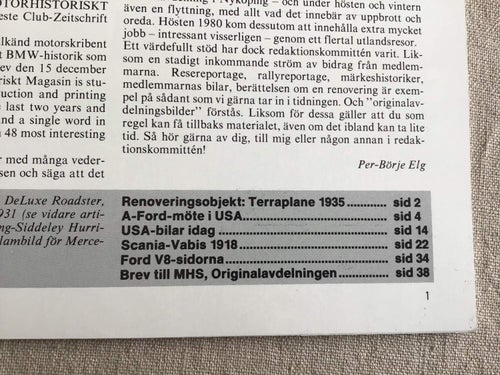 MOTORHISTORISKT MAGASIN NR 4 1981 A FORD MÖTE USA,USA BILAR,SCANIA VABIS 1918