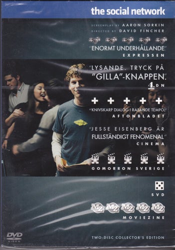 DVD / The Social Network / 2-disc / Collector´s Edition / Ny & Inplastad
