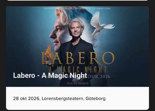 VIP biljetter till Joe Labero