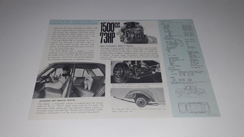 Prince Skyline 1500 2 sidor tryckt 1965 engelsk text
