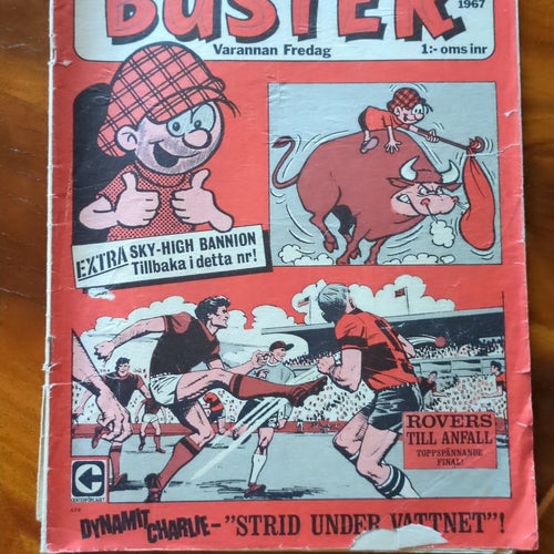 Buster Serietidning Nr. 11 från 1967, lite kladd och färgläggning på 1 o 2 sida