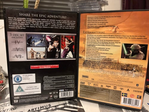 Star Wars DVD-filmer: A New Hope, The Empire Strikes Back, Return of the Jedi