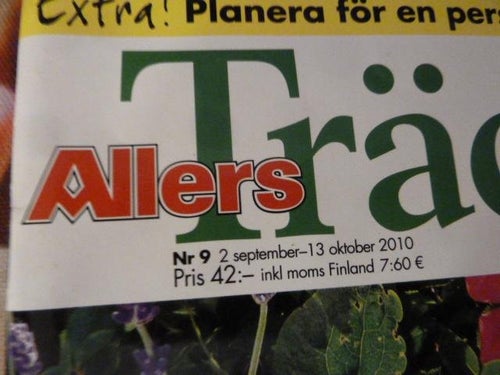 ALLERS TRÄDGÅRD, NR 9-2010, TIDNING