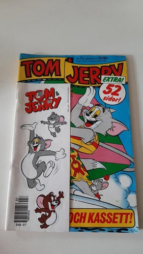 TOM & JERRY NR 7 / 1990 MED KLISTERBILDER I FINT SKICK
