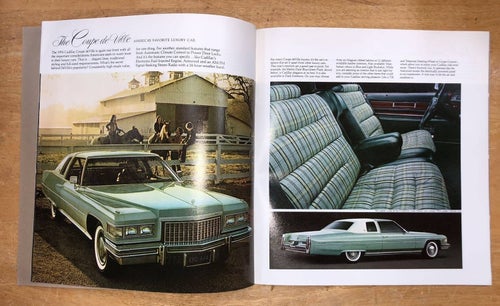 Försäljningsbroschyr Cadillac 1976