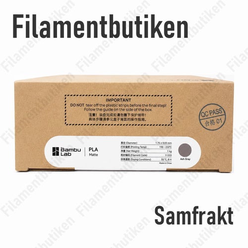 Bambu Lab PLA Matte Filament Askgrå/Ash Gray