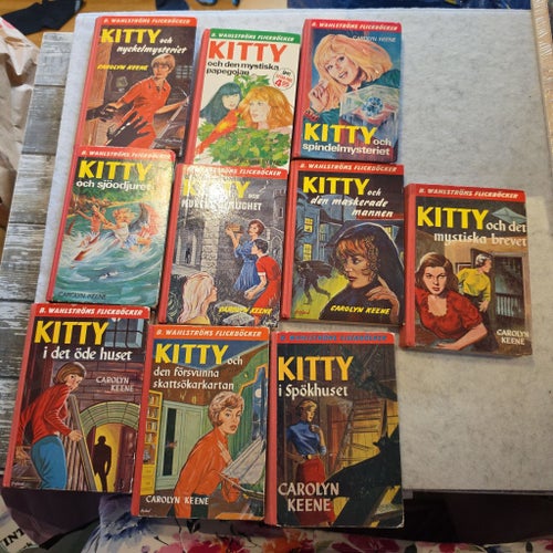 10 st äldre Kitty böcker av Carolyn Keene (1962-1975)