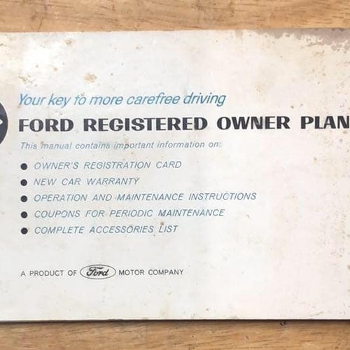 1963 Ford Falcon Registered Owner´s Manual