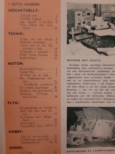 Teknikens Värld nr 6 1951: Union 500 cc, teknik, motor, flyg och hobby