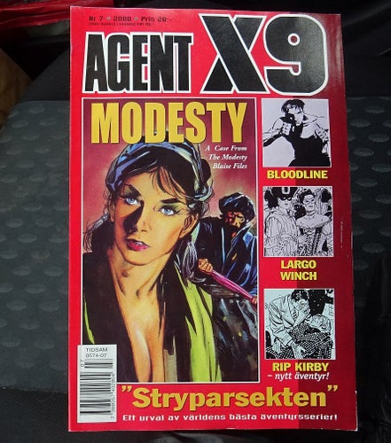 Agent X9 , Nr 7, 2000. Modesty Blaise - Stryparsekten , mm. VF-NM