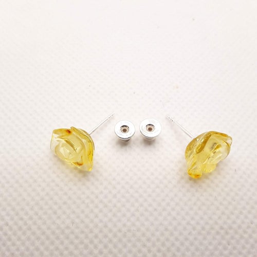 Amber Rose Earrings 925 Sterling Silver