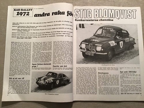 RALLY I BILD NR 3 1972 KAK RALLYT,,RALLY BORE,ARCTIC,JOGINDER SINGH,VOLVO 142,