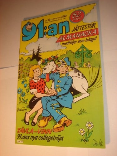 91:an (svensk) NY OLÄST Nr 13 1985 m AdresslapAlmanacka