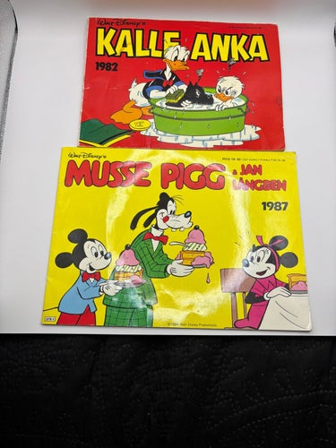 2 st Musse Pigg / Kalle Anka seriealbum – Semic Press AB 1980-tal