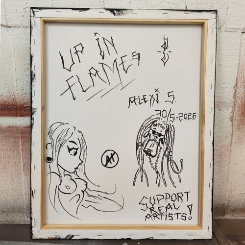 UP IN FLAMES - Original Artwork on Canvas