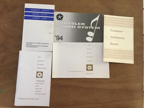 Chrysler New Yorker 1994 Owners Manual mm