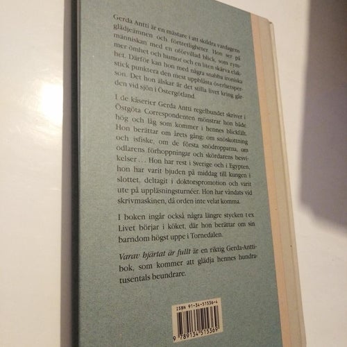 Varav hjärtat är fullt - Gerda Antti, bok inbunden. Very Fine
