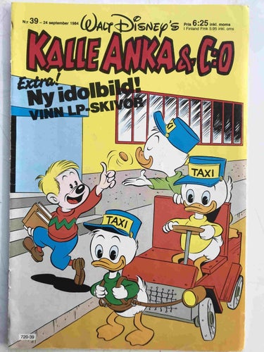 Kalle Anka - 1984:39 VG-FN med idolbild och pren.reklam