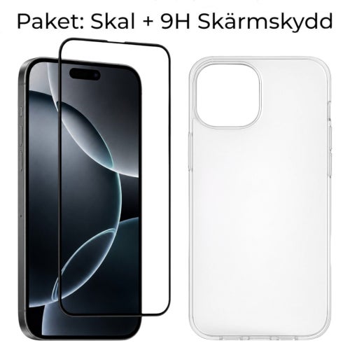 [Paket] iPhone 15 Pro Max - Skal + 9H Härdat Glas Skärmskydd - Transparent