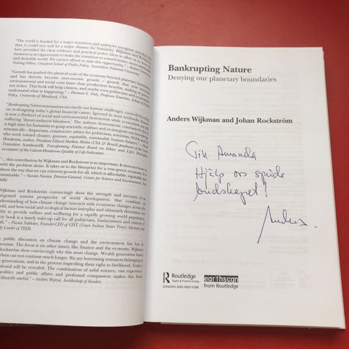 BANKRUPTING NATURE denying our planetary boundaries A. Wijkman J. Rockström