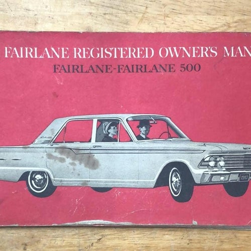 1962 Ford Fairlane Registered Owner´s Manual