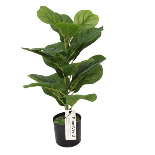 55cm Artificial Fiddle Leaf Fig 16 Dark Green Potted Faux Plant Desktop Decor