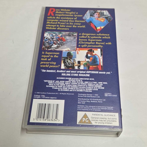 Superman III 3 VHS film