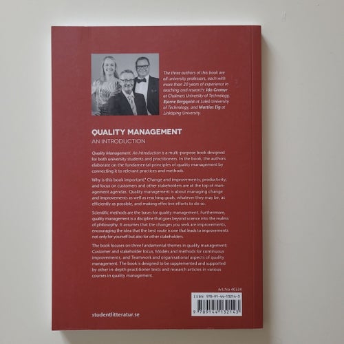 Quality management, an introduction
