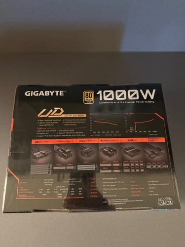 Nytt GIGABYTE UD1000GM PCIE 5.0 Modulärt Nätaggregat 1000W