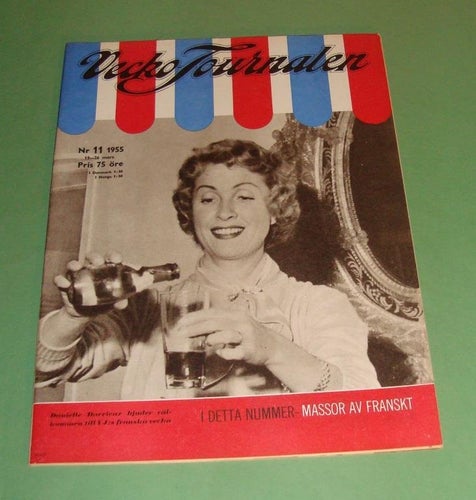 Vecko-Journalen nr 11 1955. Danielle Darrieux på framsidan.