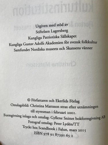 KONSTEN ATT STYRA EN KULTURINSTITUTION Christina Mattsson 2015
