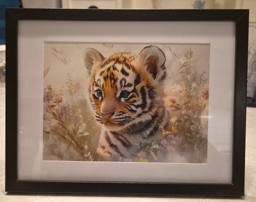Superfin Tavla med tigerunge perfekt till barnrummet