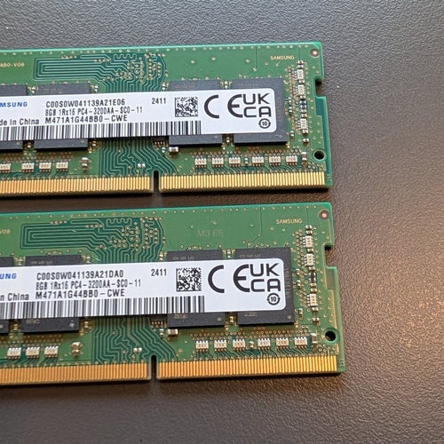 16 GB (2x 8GB) Samsung DDR4 3200 MHz PC4-3200 SODIMM RAM-block