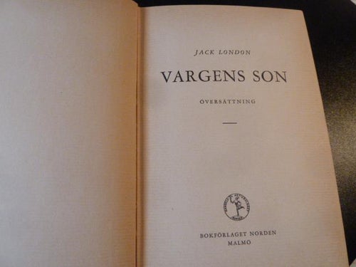 VARGENS SON, J. LONDON, 1941,  BÖCKER