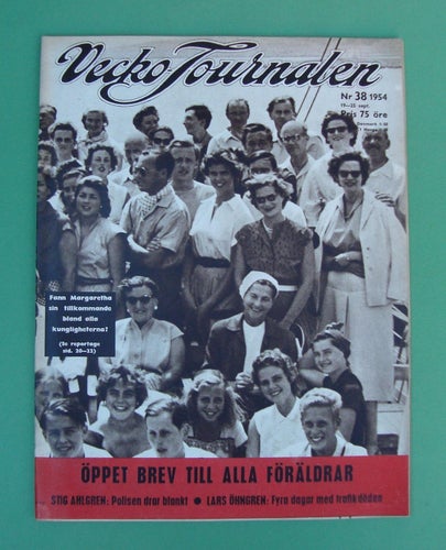 Vecko-Journalen 1954-38. Margaretha på kungakryssning.