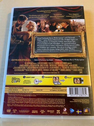 Water for elephants, Dvd