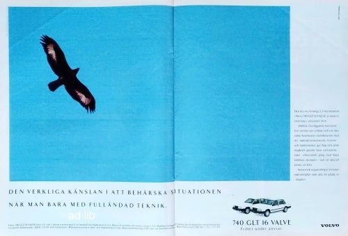VOLVO 740 GLT 16 VALVE, REKLAM STOR TIDNINGSANNONS 1988