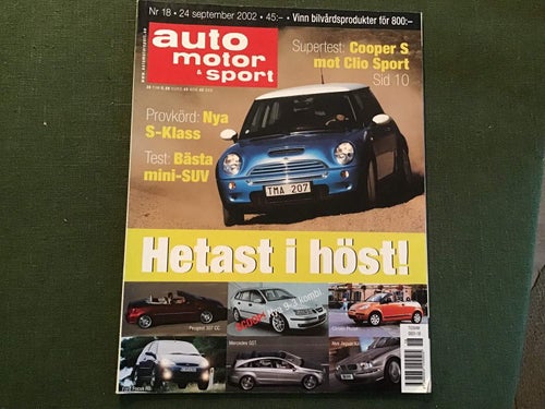 AUTO MOTOR & SPORT NR 18 2002 Kimi Räikkönen,MINI COOPER,AUDI,HONDA CR,NISSAN