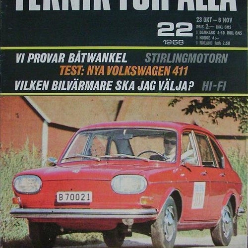 TEKNIK FÖR ALLA 1968/22.VW 411.Marin-Wankel.Arena Teater.Harley Davidson.