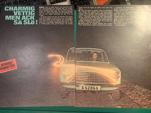 Retro-artikel ”Test av slöa Peugot 204” från 1967