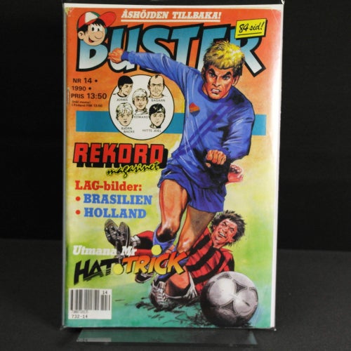 Buster - 1990 - NR 14- Rekordmagasinet med Romario, Brasilien, Holland